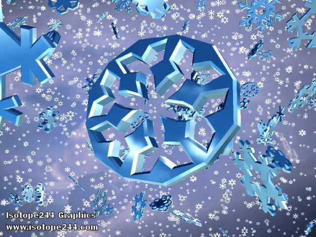 Both large and small snowflakes are drawn in 3D which create a beautiful 