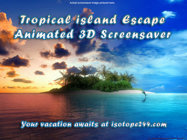 3d,screensaver,tropical,island,relax,relaxing,calming,desktop,animated,living,ocean,beach,sea,palm,dolphins